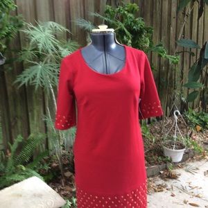 Luxology Dress w/ Gold Grommet Embellishments NWT